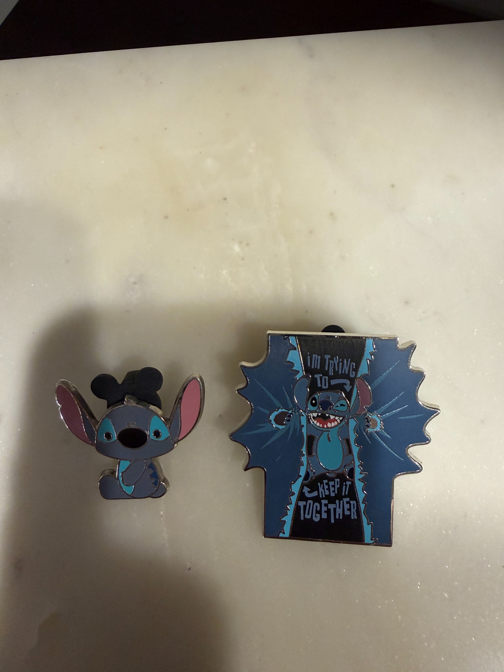 Disney Stitch Pin Set Lilo And Stitch Blue Black Enamel